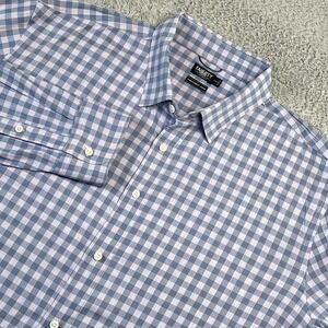 Faherty Reserve Movement Shirt Mens 2XL Blue Lavender Check Button-Up Casual